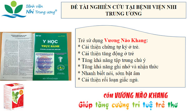 Tạp chí Y học thực hành số 4/2015 của Bộ Y tế - Công bố kết quả nghiên cứu lâm sàng của Vương Não Khang tại bệnh viện Nhi Trung Ương